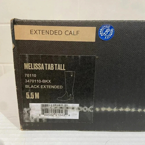 FRYE Melissa Tab Tall Leather Riding Boots Extended Calf(3470110-BKX) 5.5M Black - Picture 3 of 15